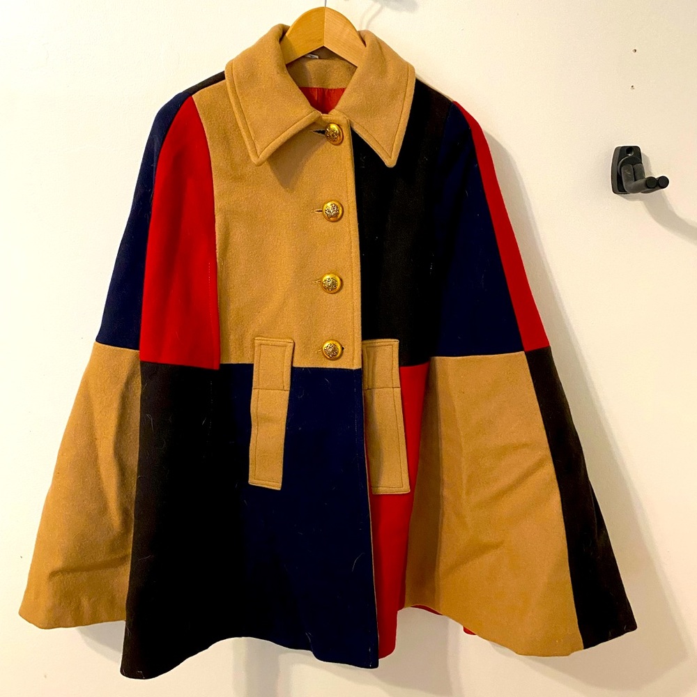 Vintage winter poncho / jacket. Heavy wool and lined with a satin.